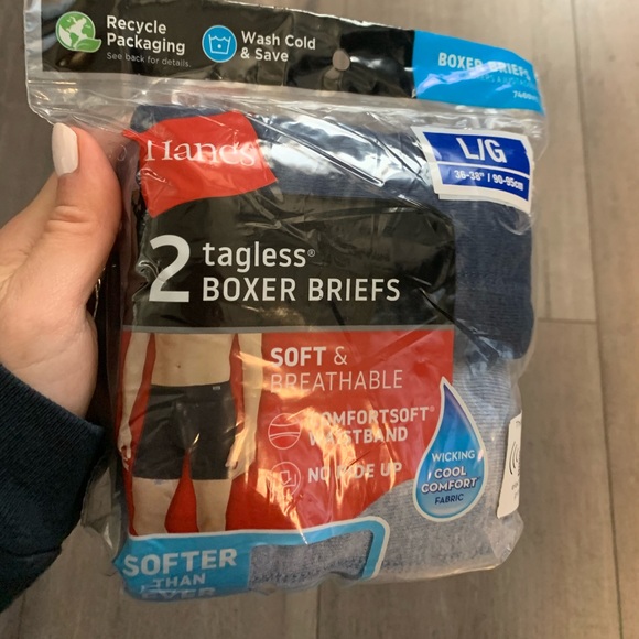 Hanes Men's Boxers pack of 2 tagless boxer briefs size large brand new unopened - Picture 7 of 9
